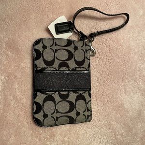 Coach black wristlet